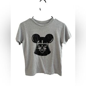 Gray Youth T-Shirt Darth Vader Mickey Ears Star Wars Disney Mashup Unisex‎ 16"